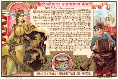 Hino nacional da Bélgica (chromolitho) de European School