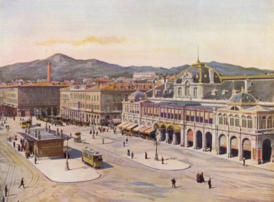 Nice, Place Massena (litografia a cores) de European School