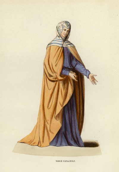 Nobre Espanhol (gravura colorida) de European School