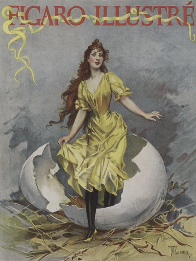 Oeuf de Paques (Ovo de Páscoa). Capa de Le Figaro Illustre, abril de 1893 (cor litho) de European School