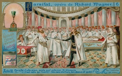 Parsifal cura Amfortas com a lança sagrada de European School