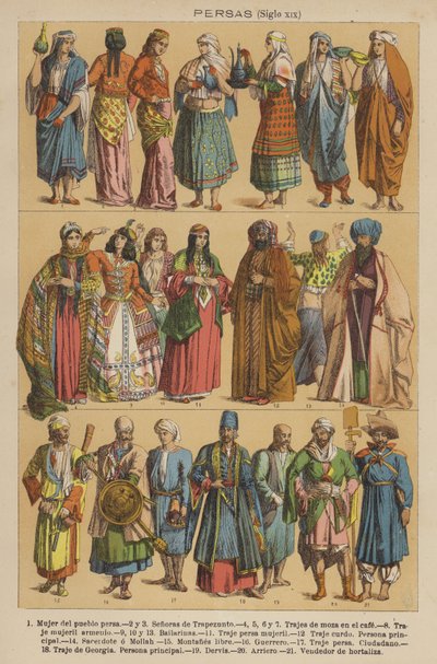Persa, século XIX (cor litho) de European School
