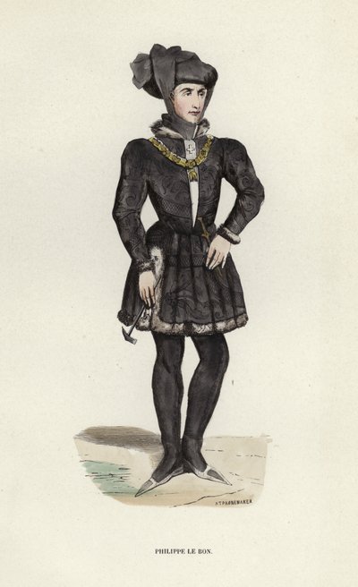 Philippe Le Bon (gravura colorida) de European School