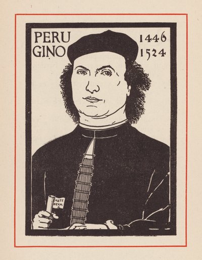Pietro Perugino, artista italiano do Renascimento (litografia) de European School