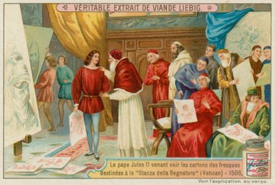 Papa Julian II olha esboços para o Vaticano de European School