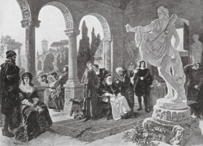 O Papa Júlio II e o Miradouro de Apolo (litografia) de European School