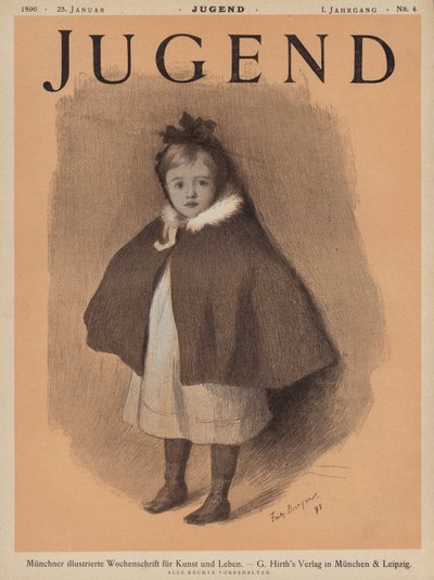 Retrato de uma menina usando uma capa (cor litho) de European School