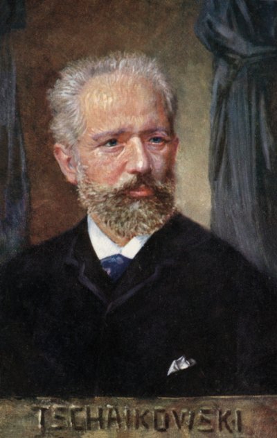 Pyotr Ilyich Tchaikovsky, compositor russo (litografia a cores) de European School
