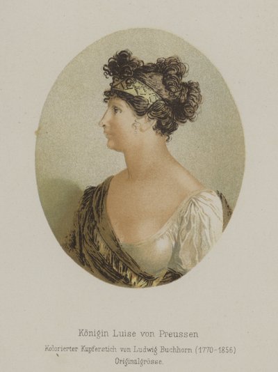 Rainha Luisa da Prússia, consorte do Rei Frederico Guilherme III (gravura colorida) de European School