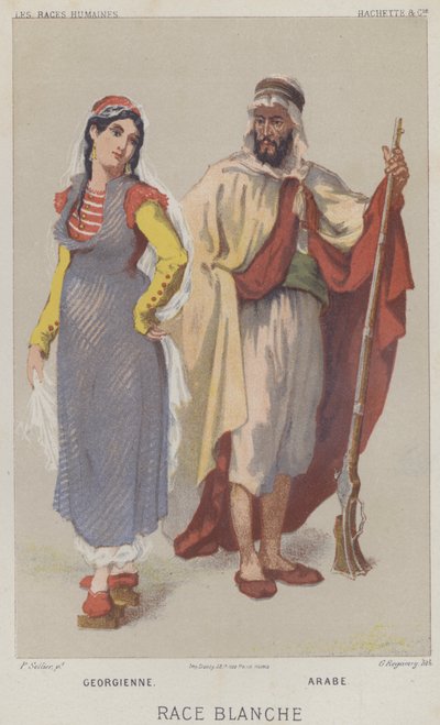 Branco, georgiano, árabe (chromolitho) de European School