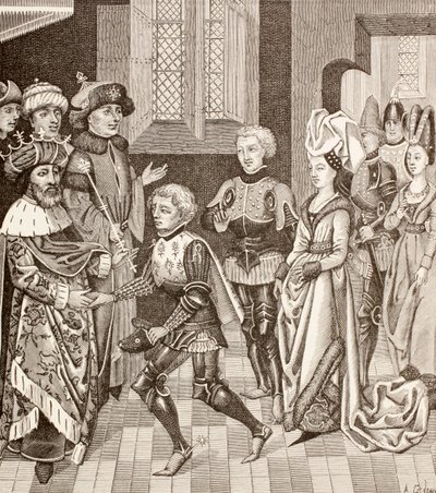 Recepção de Gautier-sans-Avoir pelo rei da Hungria, c.1880 de European School