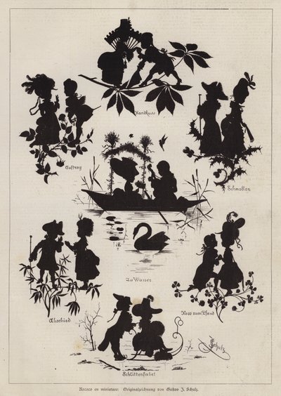 Rococo em miniatura (gravura) de European School