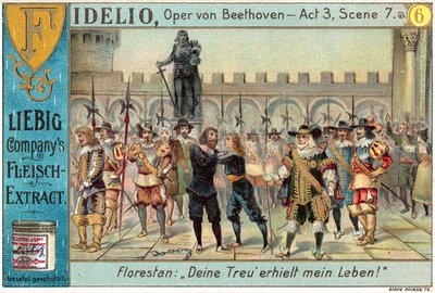 Cena da ópera Fidelio (chromolitho) de Beethoven de European School