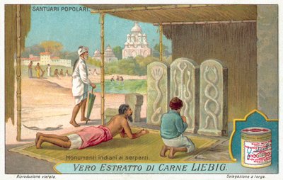 Monumentos da serpente na Índia (chromolitho) de European School