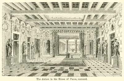 O átrio da Casa do Pansa, restaurado (gravura) de European School