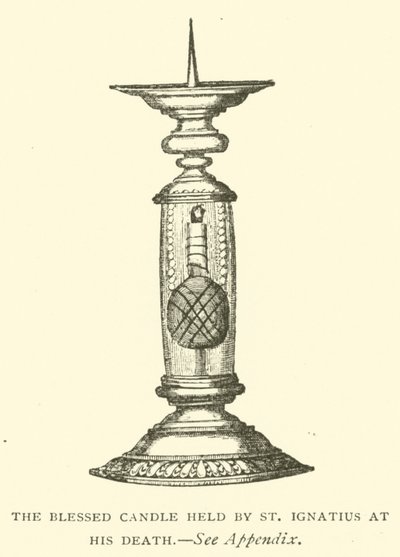 A Bem-aventurada Vela segurada por Santo Inácio na sua morte (gravura) de European School