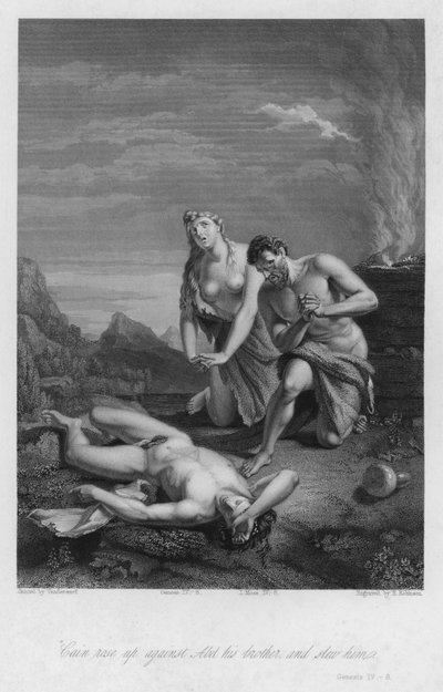 A Primeira Morte, Gênesis IV, 8 (gravura) de European School