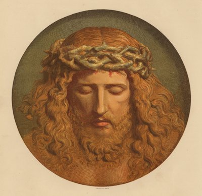 A Cabeça de Cristo (litografia a cores) de European School