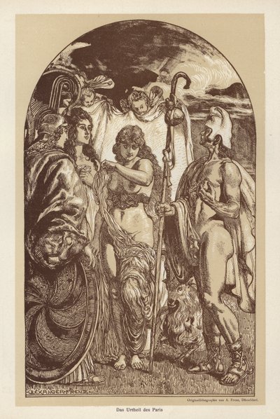 O Julgamento de Paris (litho) de European School