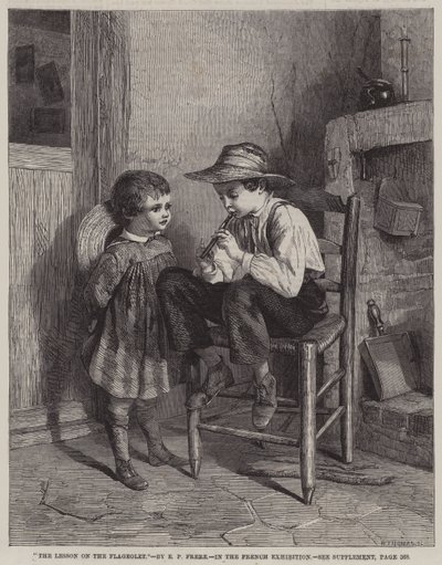 A Lição sobre o Flageolet (gravura) de European School
