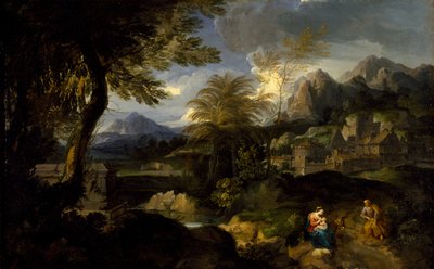 O resto da fuga para o Egito, 1670-1700 de European School