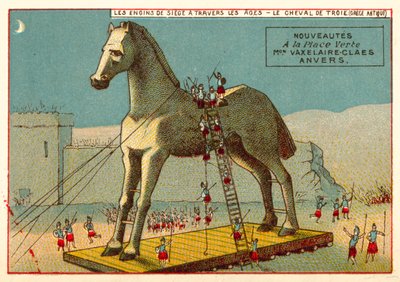 O Cavalo de Tróia (chromolitho) de European School
