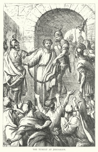 O Tumulto em Jerusalém (gravura) de European School