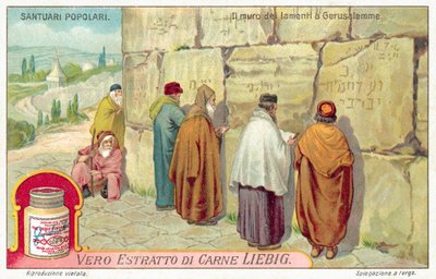 O Muro das Lamentações em Jerusalém (chromolitho) de European School