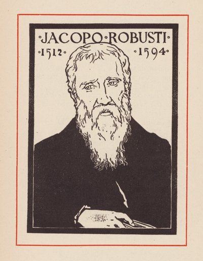 Tintoretto, artista italiano do Renascimento (litografia) de European School