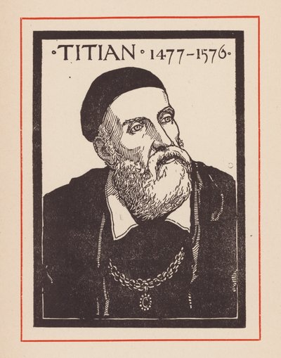 Ticiano, artista italiano do Renascimento (litografia) de European School