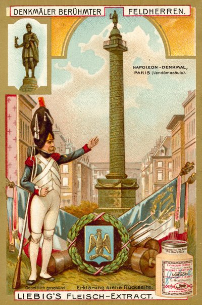 Coluna Vendome, monumento a Napoleão, Paris (chromolitho) de European School