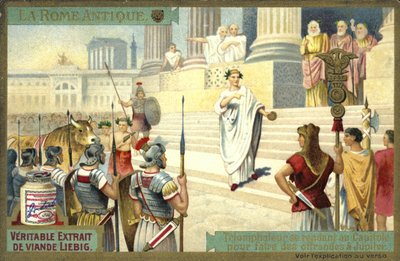 Victor visitando o Capitólio para fazer oferendas a Júpiter, Roma Antiga de European School