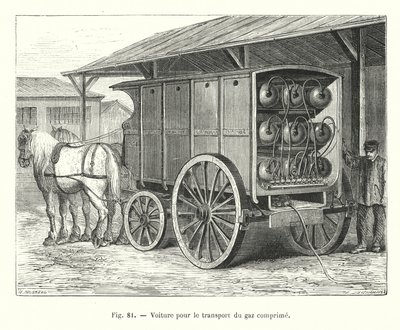 Transporte para o transporte de gás comprimido (gravura) de European School