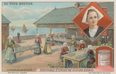 Mulheres preparando sardinhas (chromolitho) de European School