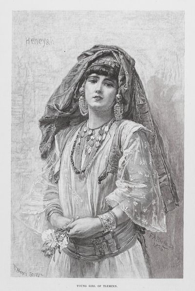 Jovem rapariga de Tlemcen (gravura) de European School