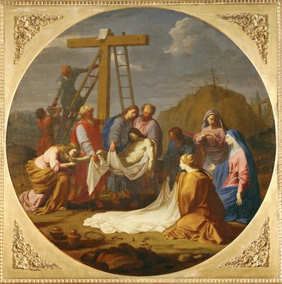 A deposição a partir da cruz - Deposição ... de Eustache (studio of) Le Sueur