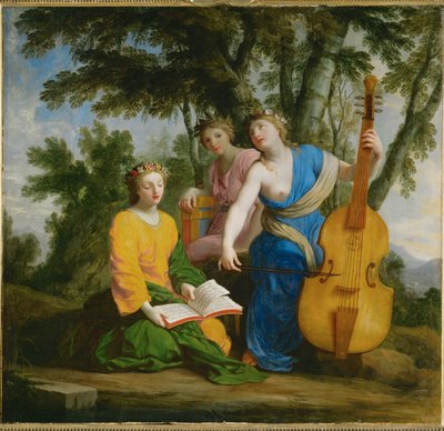 Melpomene, Erato e Polyhymnia ... de Eustache (studio of) Le Sueur
