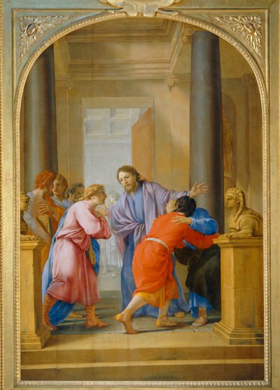 Saint Bruno engage ses disciples et ses amis à quitter le monde - São Bruno convida os seus discípulos e os seus amigos a abandonarem o mundo ... de Eustache (studio of) Le Sueur