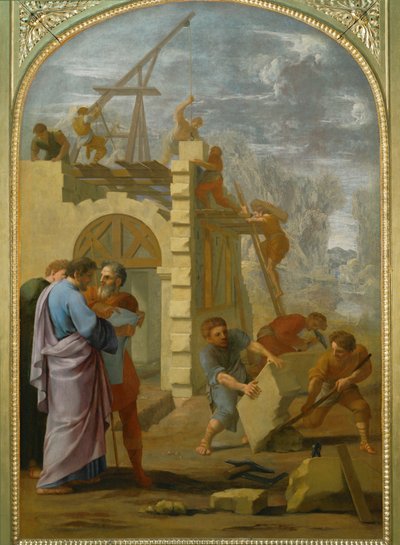 Saint Bruno fait construire le monastere - São Bruno manda construir o mosteiro ... de Eustache (studio of) Le Sueur