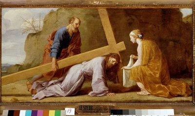 Jesus carregando sua cruz (carregando a cruz ou caminho da cruz), c.1651 (óleo sobre tela) de Eustache Le Sueur