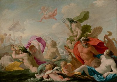 Deuses marinhos pagando homenagem ao amor, c.1636-8 de Eustache Le Sueur