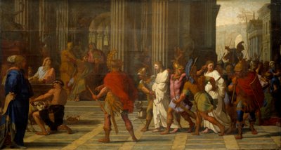 São Gervais e São Protais trazidos a Astácio, recusam-se a sacrificar a Júpiter de Eustache Le Sueur