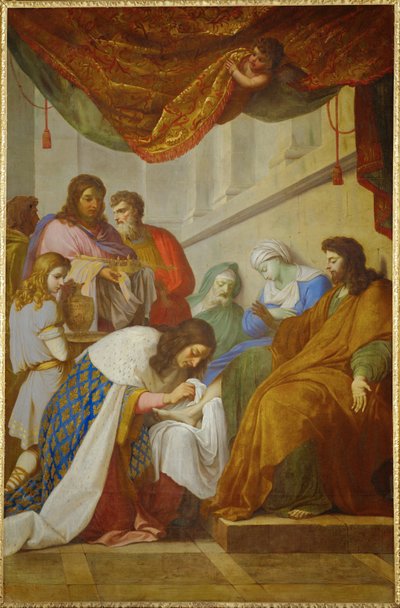 Saint Louis soignant les malades - São Luís ... (pintura sobre tela) de Eustache Le Sueur
