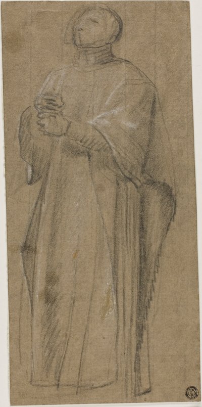 Estudo para sacerdote com báculo de Eustache Le Sueur