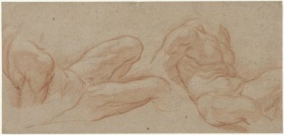 Dois estudos de um homem nu deitado de Eustache Lesueur