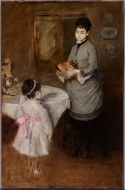 Chá da Tarde, c.1874 (óleo sobre tela) de Eva Gonzalès