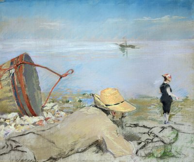 Henri Guerard Relaxando na Praia (pastel sobre tela) de Eva Gonzalès