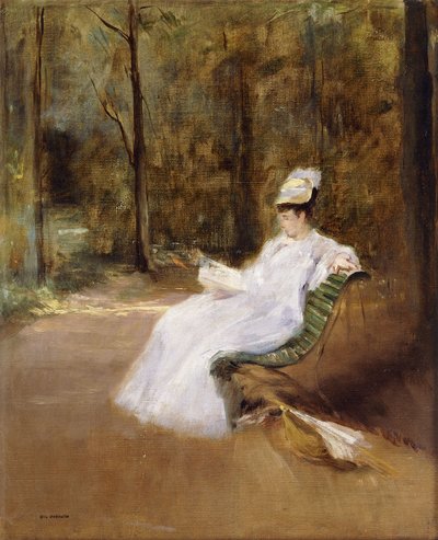 Sentado em um banco; No banco, c.1848 de Eva Gonzalès