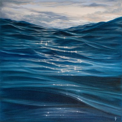 Danças com as ondas, 2020 (óleo sobre tela) de Eva Volf