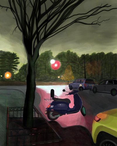 2:45 A.M7th Street e Prospect Park West (arte digital) de Evan Sklar